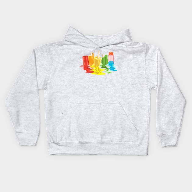 Rainbow Popsicles Kids Hoodie by rcaldwell